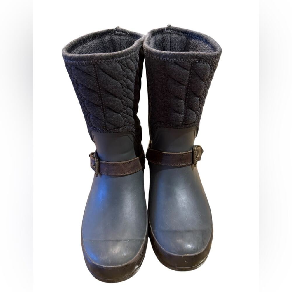 Sperry Quilted Gray Rain/Snow Boots with Brown Accents Womens Size 7 - Picture 5 of 8